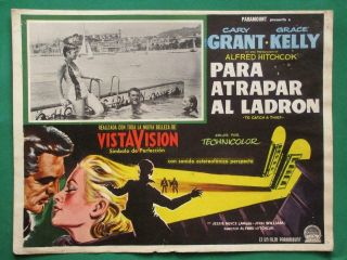 Grace Kelly To Catch A Thief Cary Grant Alfred Hitchcock Orig Mexican Lobby Card