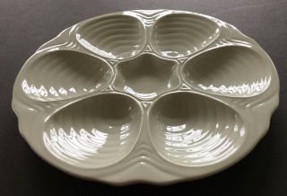Set Of Four 10.  5 " Oyster Plates Hall 1151 Off White / Ivory