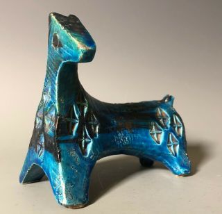 Mid Century Horse - Bitossi - Rimini Blue - Aldo Londi - Geometric Made In Italy