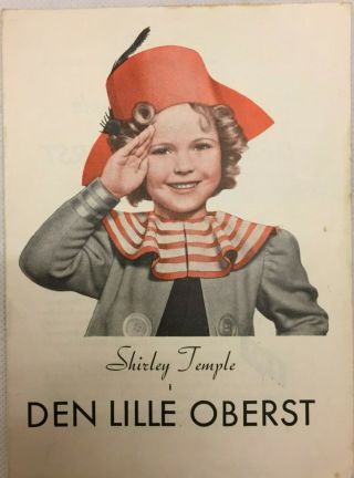 The Little Colonel Shirley Temple Lionel Barrymore 1935 Vtg Danish Movie Program