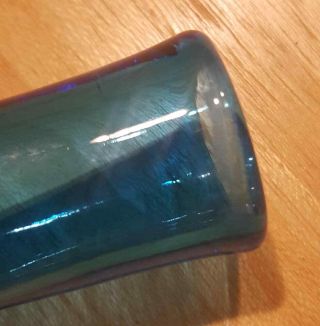 Blenko Style Rainbow Pilgrim US Glass Blue Decanter Bottle Unusual Stopper 1960 6