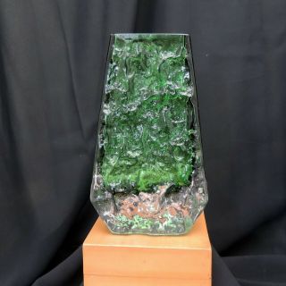Whitefiars Green Coffin Studio Art Glass Vase By Geoffrey Baxter