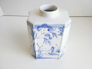 Isis Ceramics Deborah Sears Oxford English Modern Delftware Blue/White Teacaddy 6