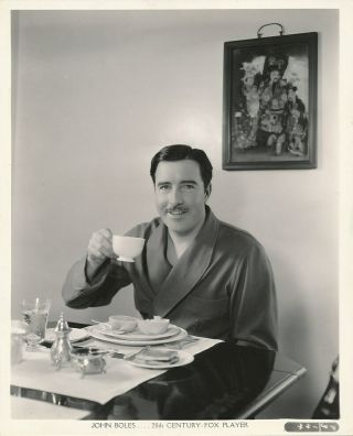 John Boles Candid Breakfast Hollywood Home Vintage 1936 Powolny Photo