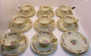 8 Rosenthal Ivory Floranada Demitasse Cups & Saucers Vintage Ex