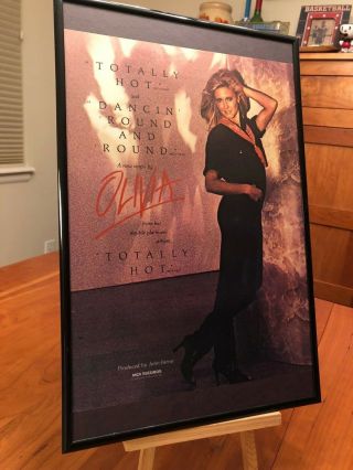 Big 11x17 Framed Olivia Newton - John " Totally Hot " Lp Album Cd Promo Ad,  2 - Pager