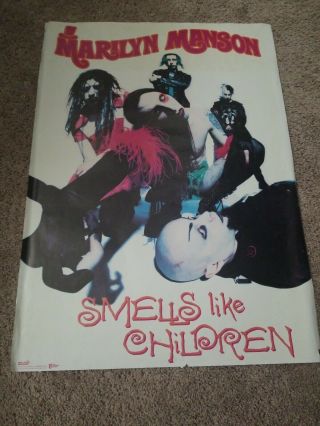 1993 Marilyn Manson Smells Like Children Promotional Poster Rare Nothing Music