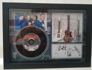 Metallica Nothing Else 3 Miniature Guitars And Mini Lp Shadow Box Signed Photo