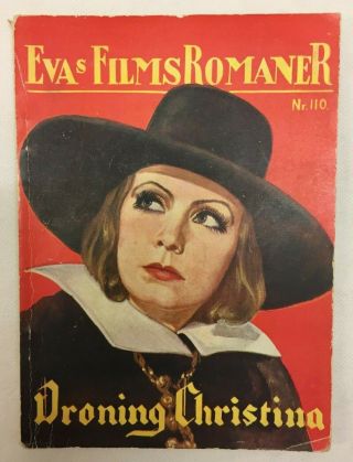 Queen Christina Greta Garbo Vintage 1933 Danish Movie Novel " Evas Films Romaner "