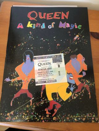Queen - Kind Of Magic Tour Programme And Ticket Stub Wembley July 1986