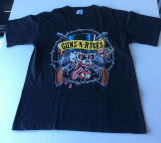 Guns N Roses Vintage 1990 Sloane T Shirt With Backprint Iron Maiden Heavy Metal