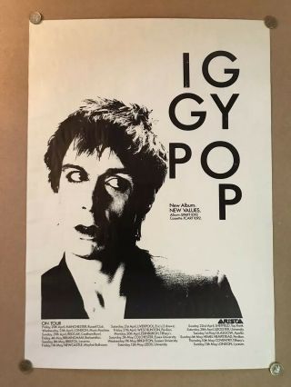 Vintage 1979 Iggy Pop Lp Uk Tour Poster Rare