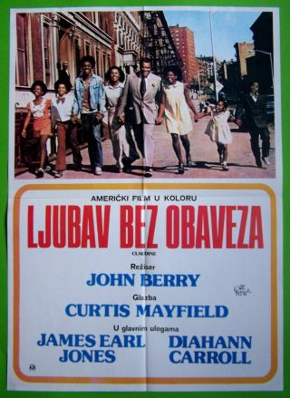 Claudine - James Earl Jones/diahann Carroll - Yugoslav Movie Poster 1974