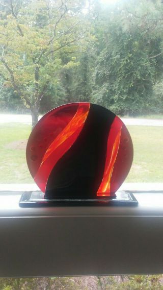 Signed Studio Art Glass 2015 Sculpture Trophy Robin Larson Artist