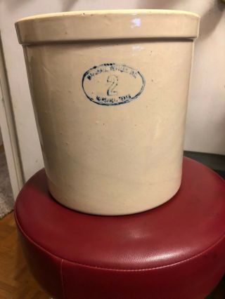 Collectible Vintage Marshall Pottery Inc No 2 Crock (2 Gal.  Size) Texas 9.  5 " T