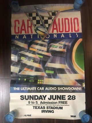 Car Audio Nationals Vintage Speaker Sound Deck Poster Texas Stadium Irving