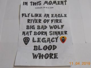 In This Moment Guitar Picks In This Moment Set List 2019 Tour Disturbed