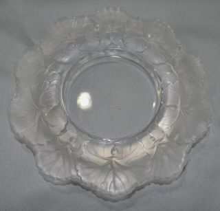 Lalique Honfleur Geranium 6 " Bowl Trinket Deep Dish Signed