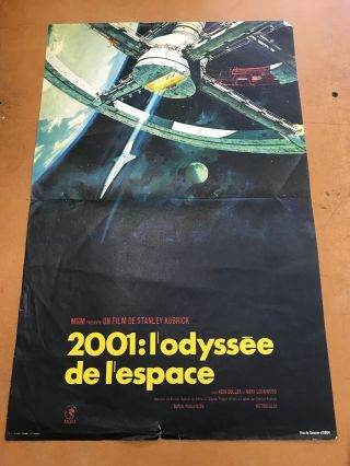 2001: A Space Odyssey Stanley Kubrick Sci - Fi Art By Mccall - French 17 " X 23 "