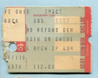1978 Fleetwood Mac Cars Utopia Concert Ticket Stub Cleveland Stadium Rumours