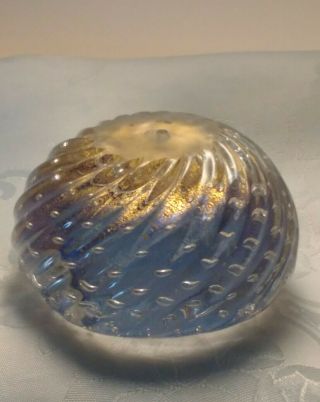 Murano glass Bullicante bowl/ash tray in gold and blue 2