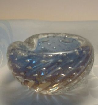 Murano glass Bullicante bowl/ash tray in gold and blue 4