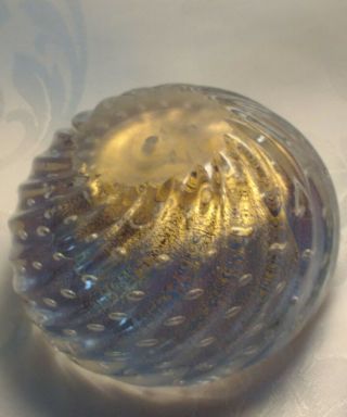 Murano glass Bullicante bowl/ash tray in gold and blue 5