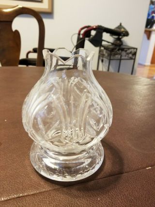 Waterford Crystal Hurricane Lamp Votive Candle Holder 2 Piece