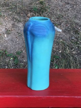 Vintage Blue Aquamarine Van Briggle Pottery Dragonfly Vase