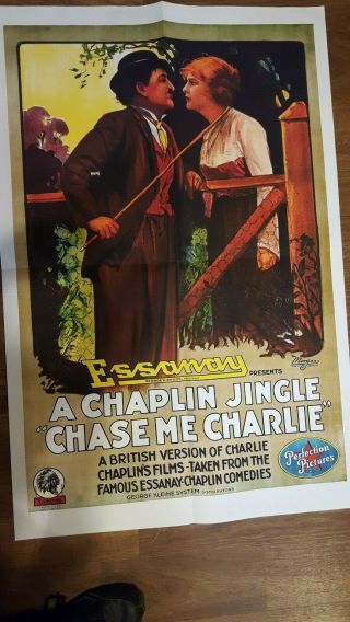 Chase Me Charlie 1917 One Sheet Movie Poster 41 By 27 Near (essanay)