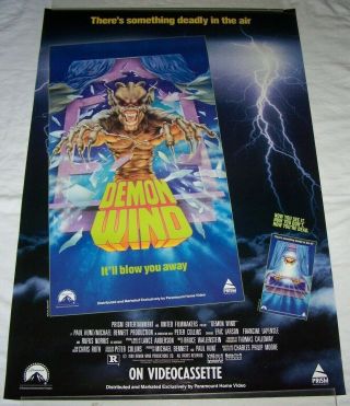 Demon Wind 27 X 40 Vhs Video Store Movie Monster Poster 1990