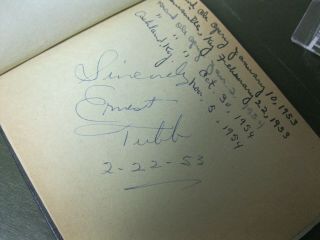 Ernest Tubb Vintage Autographed Page From Autograph Book 4 1/2 X 5 1/2