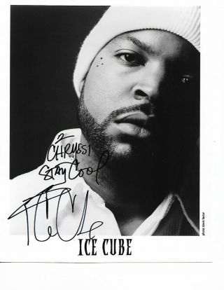 Autograph 8x10 Rapper Ice Cube From " Friday " Films.  Signed In 2004.  S&h