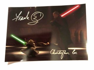 Christopher Lee Frank Oz Yoda Dooku Star Wars Signed Autograph 6x8 Photo
