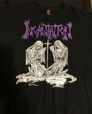 Vtg Incantation T Shirt Rare Black Metal Mayhem Dark Throne Death Immortal Satan