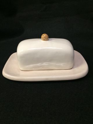 Rare 2003 Vintage Rae Dunn Saks Fifth Ave.  Lidded Butter Dish Exc.  Cond.