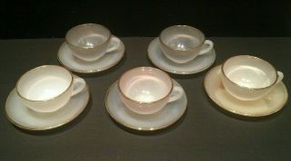 Arcopal France Demitasse Cups And Saucers Set Of 5
