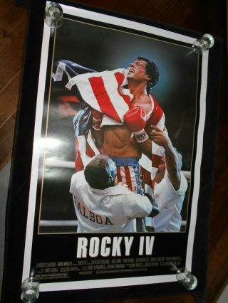 Rocky Iv Rolled One Sheet Poster Sylvester Stallone Flag Style