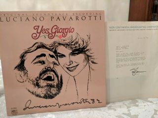 Luciano Pavarotti Signed Yes Giorgio Album Three Tenors Autograph Carreras Lp