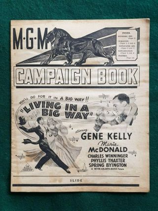 Mgm Movie Campaign Book - Living In A Big Way Gene Kelly Maria Mcdonald