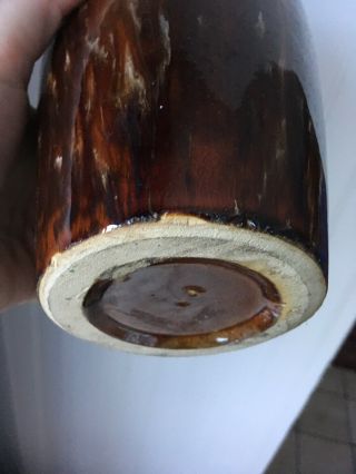 Old Arts & Crafts Mission Style Brush McCoy Pottery Tall Brown Onyx Vase 5