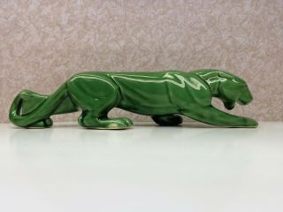 Vintage Royal Haeger Art Pottery Green Jade Stalking Panther Figurine 15 " Vgc