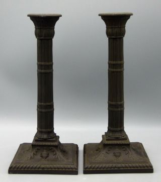Mottahedeh Design Column Candle Holders Candlesticks Italy Black