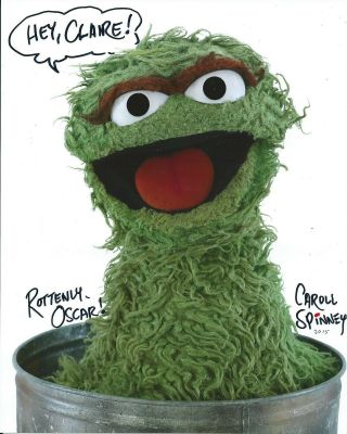 Caroll Spinney Sesame Street Oscar Grouch Signed Authentic Autographed 8x10