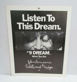 John Lennon Listen To This Dream Record Store Display Sign Promo Poster 9 Dream