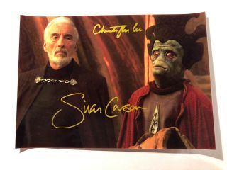 Christopher Lee Dooku Silas Carson Star Wars Signed Autograph 6x8 Photo