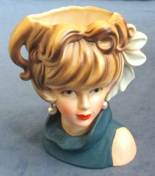 Relpo Lady Head Vase K1695 Vintage