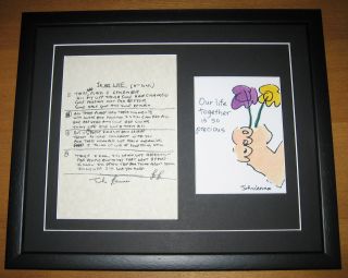 The Beatles John Lennon In My Life Hand Written Framed Lyrics Presentation