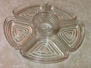 Manhattan Ribbed Crystal Inserts And Crystal Clear Ribbed Center Insert