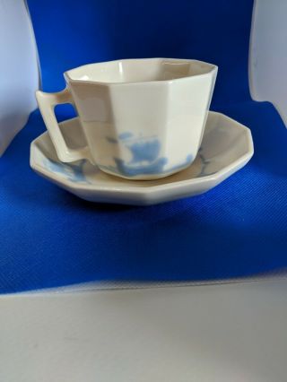 Scarce Rookwood Pottery Art Deco Blue Ship Tea Cup (s) And Saucer (s)